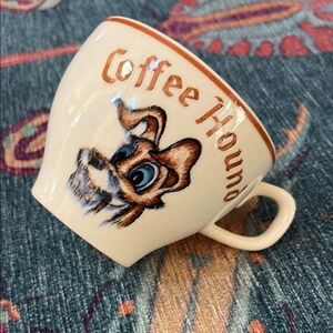 Large Vintage Coffee Hound Ceramic Mug w terrier